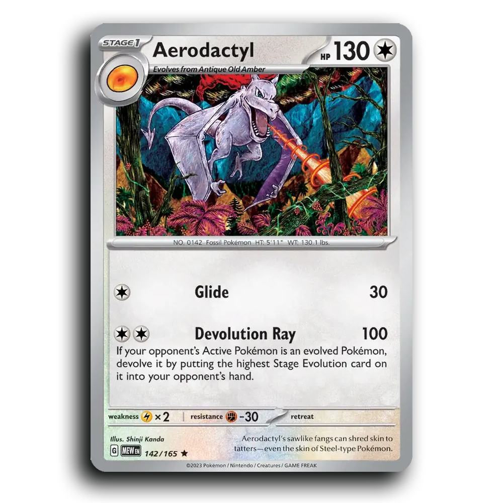 Aerodactyl 142/165 151 Rare Pokemon Card TCG Near Mint NM Holofoil