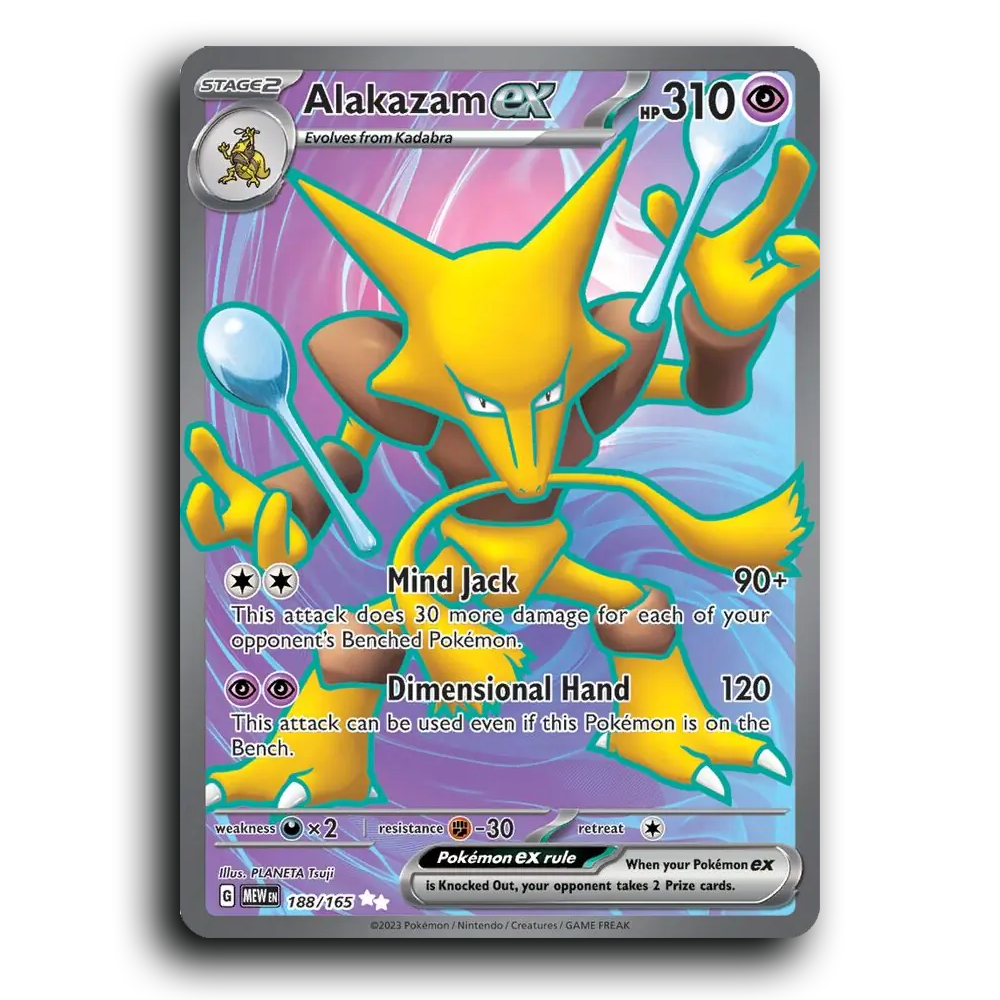 Alakazam ex 188/165 151 Ultra Rare Pokemon Card TCG Near Mint NM Holofoil