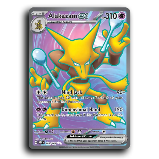 Alakazam ex 188/165 151 Ultra Rare Pokemon Card TCG Near Mint NM Holofoil