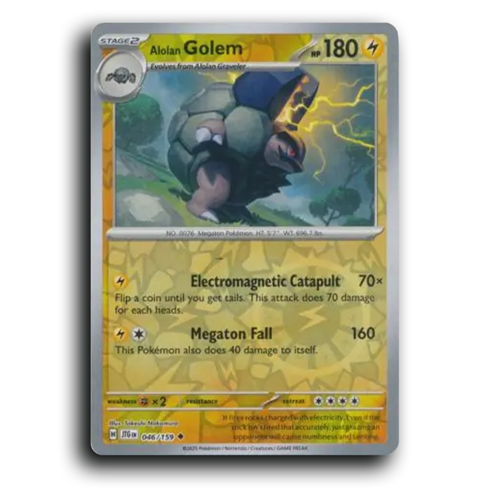 Alolan Golem 046/159 Journey Together Uncommon Pokemon Card TCG Reverse Holo