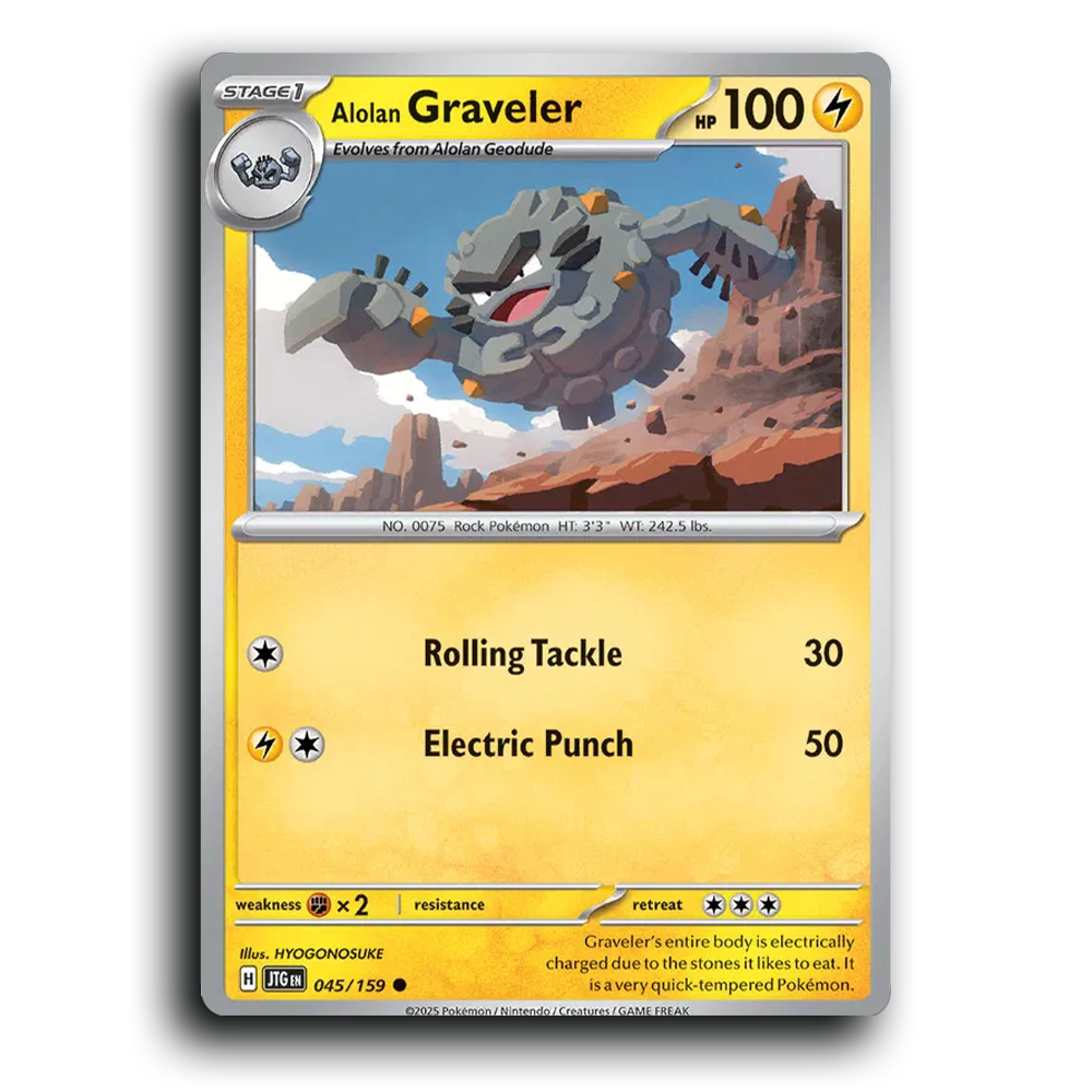 Alolan Graveler 045/159 Journey Together Common Pokemon Card TCG 