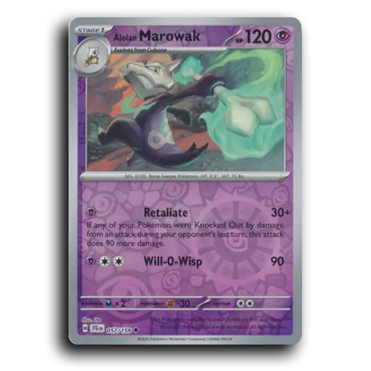 Alolan Marowak 057/159 Journey Together Uncommon Pokemon Card TCG Reverse Holo