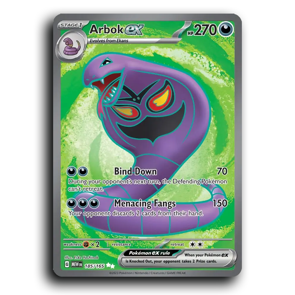 Arbok ex 185/165 151 Ultra Rare Pokemon Card TCG Near Mint NM Holofoil