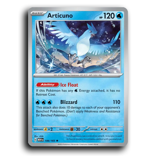 Articuno 144/165 151 Rare Pokemon Card TCG Near Mint NM Holofoil