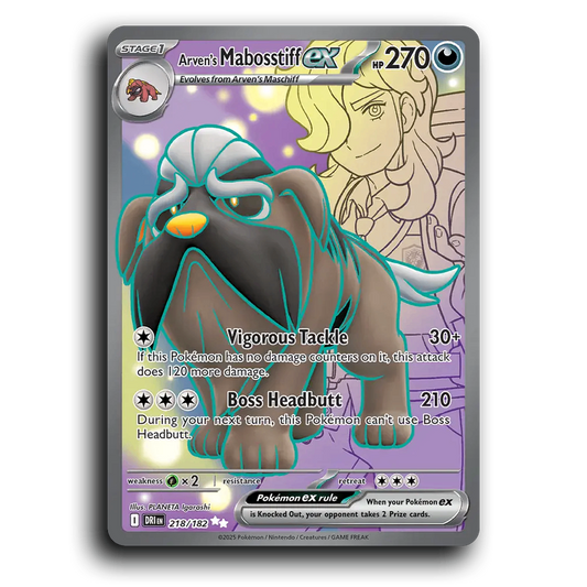 Arven's Mabosstiff ex 218/182 Destined Rivals Ultra Rare Pokemon Card TCG Holofoil