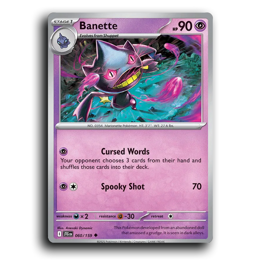 Banette 060/159 Journey Together Uncommon Pokemon Card TCG