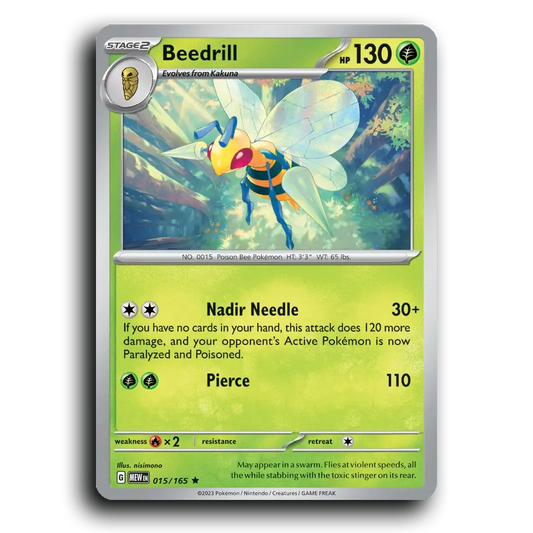 Beedrill 015/165 151 Rare Pokemon Card TCG