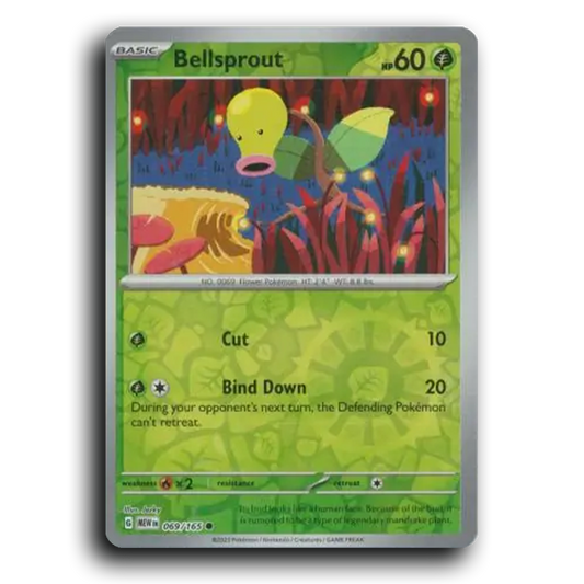 Bellsprout 069/165 151 Common Pokemon Card TCG Near Mint NM Reverse Holo