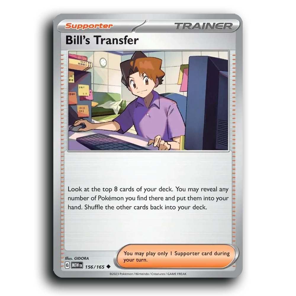 Bill's Transfer 156/165 151 Uncommon Pokemon Card TCG Near Mint NM