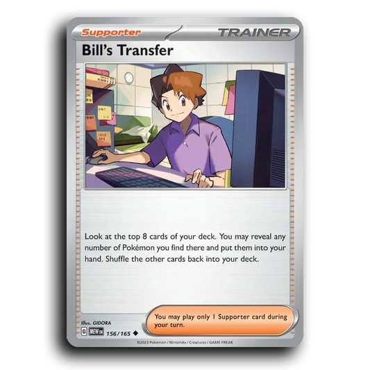 Bill's Transfer 156/165 151 Uncommon Pokemon Card TCG Near Mint NM