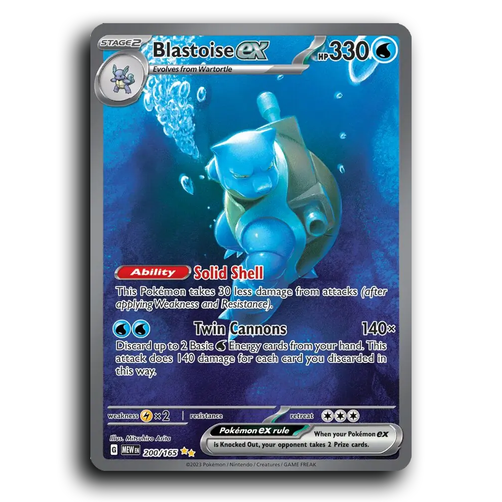 Blastoise ex 200/165 151 Special Illustration Rare Pokemon Card TCG Near Mint NM Holofoil