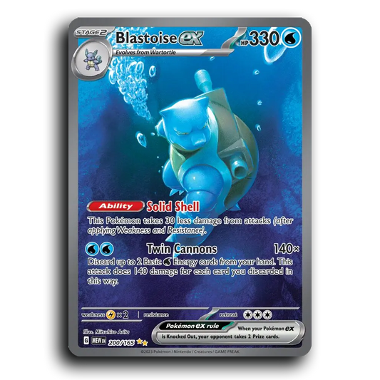 Blastoise ex 200/165 151 Special Illustration Rare Pokemon Card TCG Near Mint NM Holofoil
