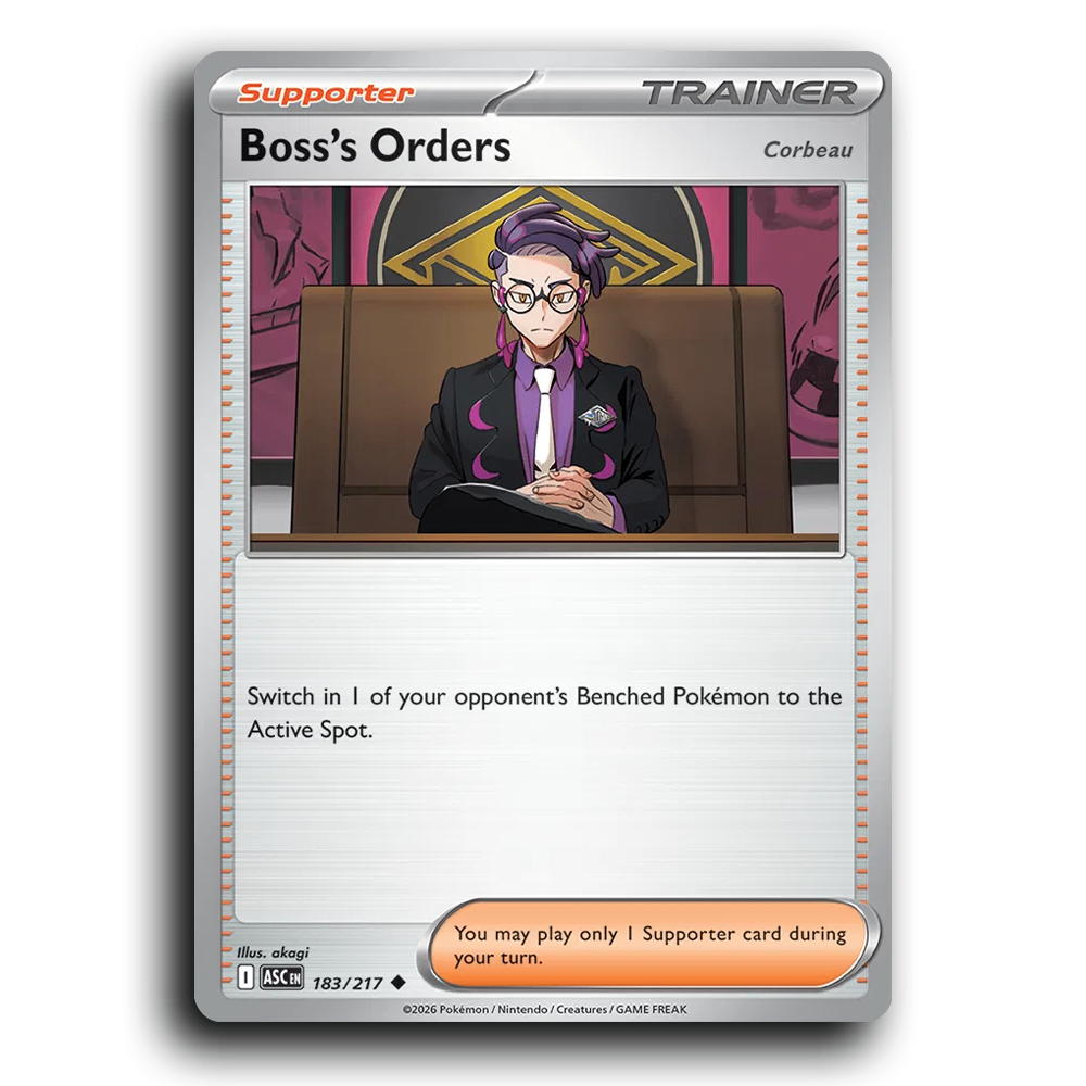 Boss's Orders [Corbeau] 183/217 Ascended Heroes Uncommon Pokemon Card TCG Near Mint NM