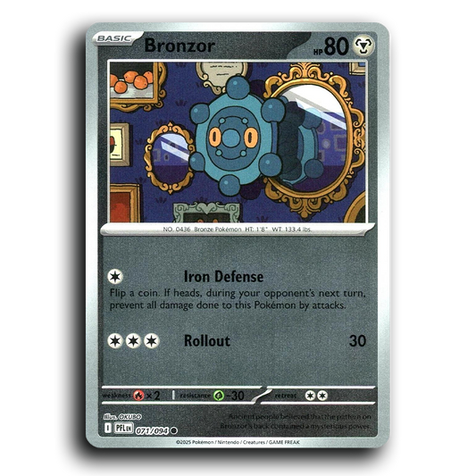 Bronzor (071/094) [Phantasmal Flames] Common Pokemon Card TCG Near Mint NM Reverse Holo