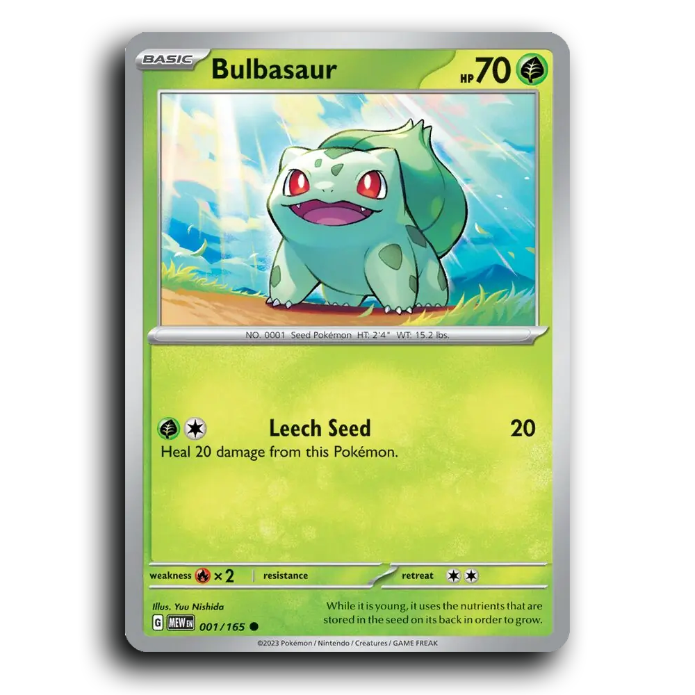 Bulbasaur 001/165 151 Common Pokemon Card TCG