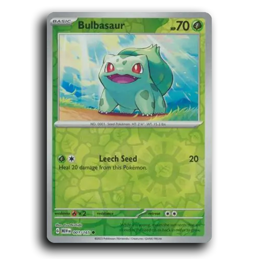 Bulbasaur 001/165 151 Common Pokemon Card TCG Reverse Holo