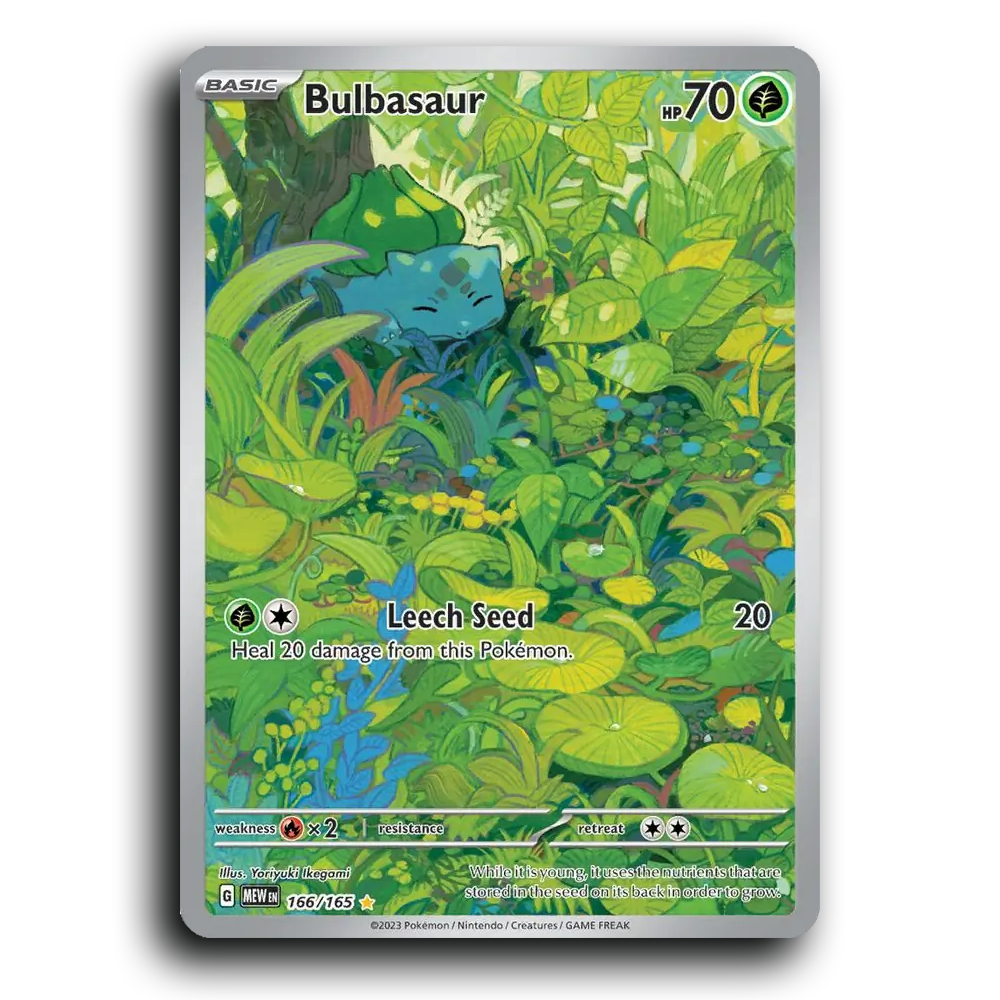 Bulbasaur 166/165 151 Illustration Rare Pokemon Card TCG Near Mint NM Holofoil