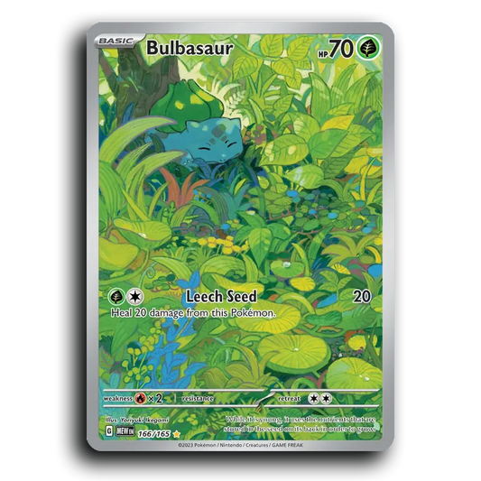 Bulbasaur 166/165 151 Illustration Rare Pokemon Card TCG Near Mint NM Holofoil