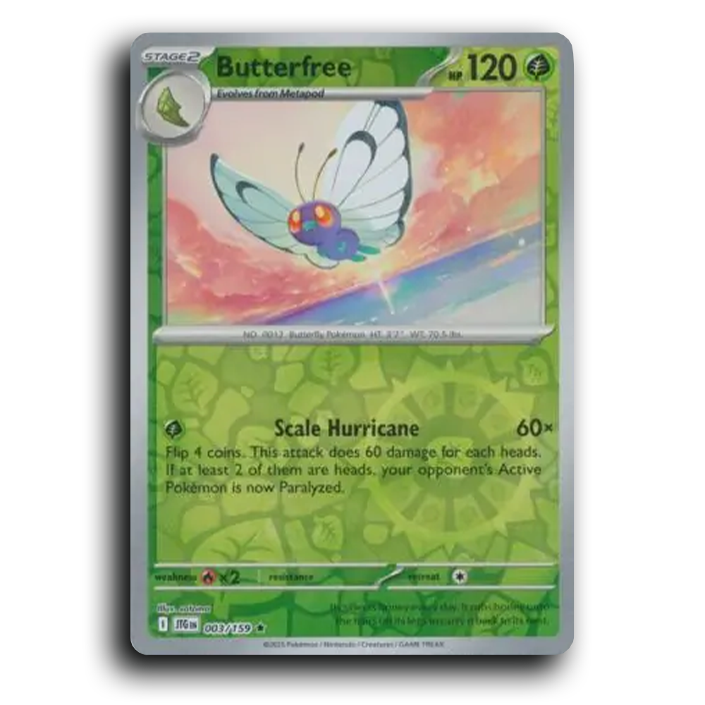 Butterfree Journey Together 003/159 Rare Reverse Holo Near Mint Pokemon Card TCG