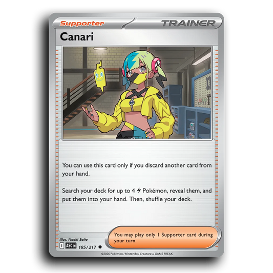 Canari 185/217 Ascended Heroes Uncommon Pokemon Card TCG Near Mint NM