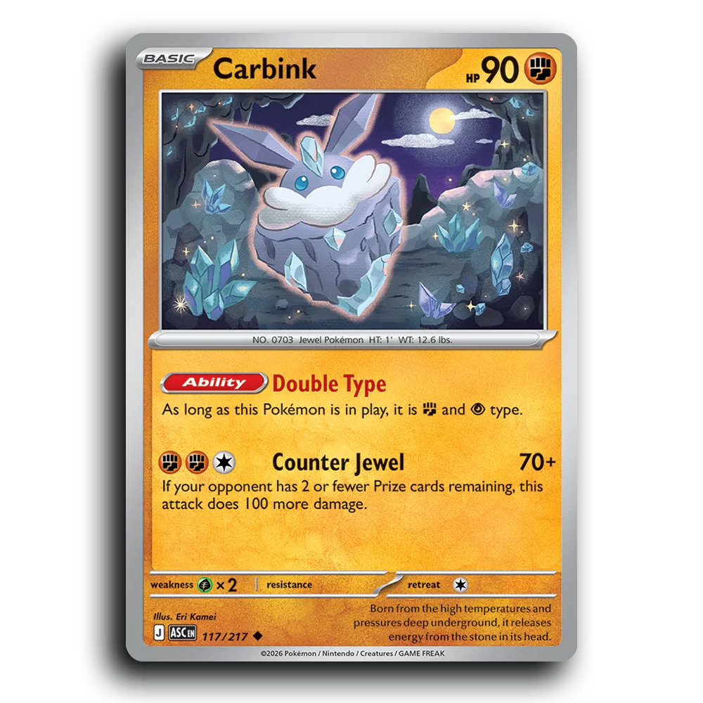 Carbink 117/217 Ascended Heroes Uncommon Pokemon Card TCG Near Mint NM