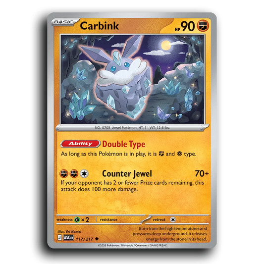 Carbink 117/217 Ascended Heroes Uncommon Pokemon Card TCG Near Mint NM