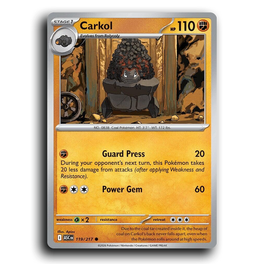 Carkol 119/217 Ascended Heroes Common Pokemon Card TCG Near Mint NM