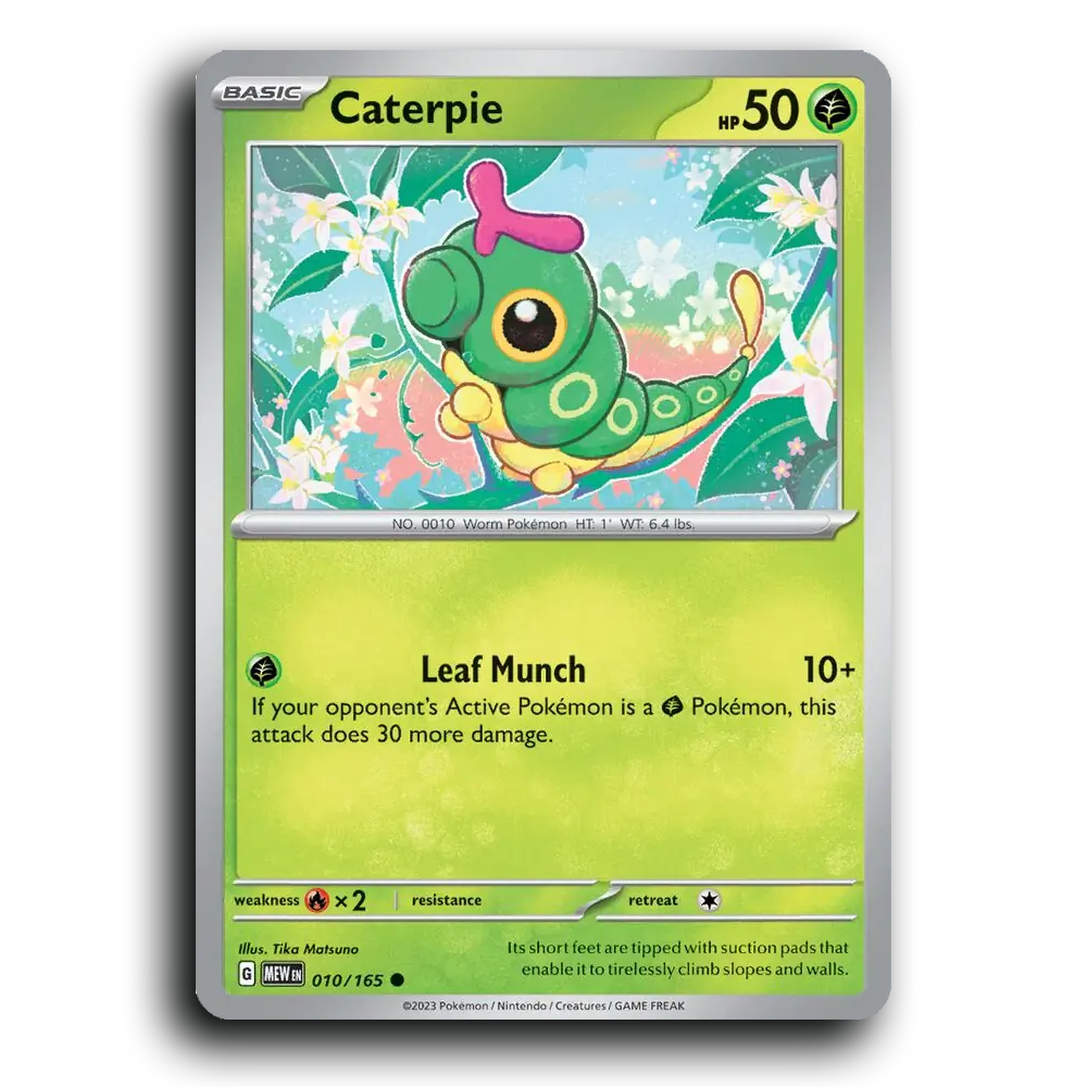 Caterpie 010/165 151 Common Pokemon Card TCG