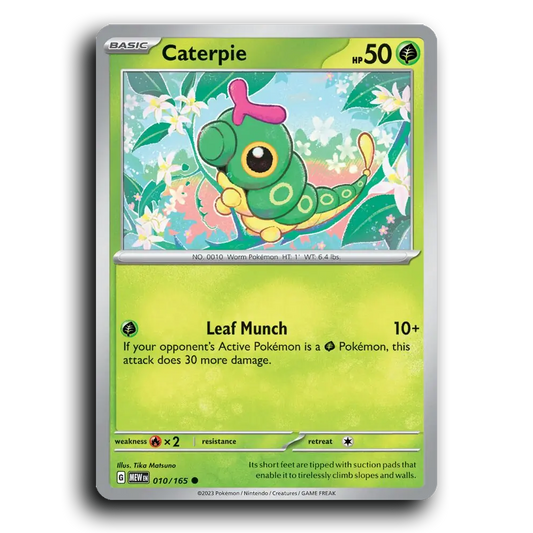 Caterpie 010/165 151 Common Pokemon Card TCG