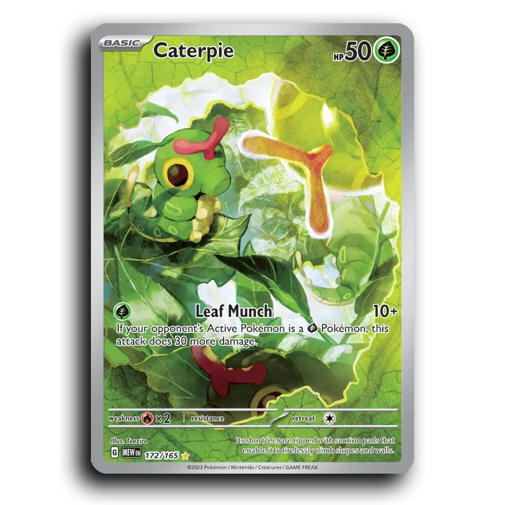 Caterpie 172/165 151 Illustration Rare Pokemon Card TCG Near Mint NM