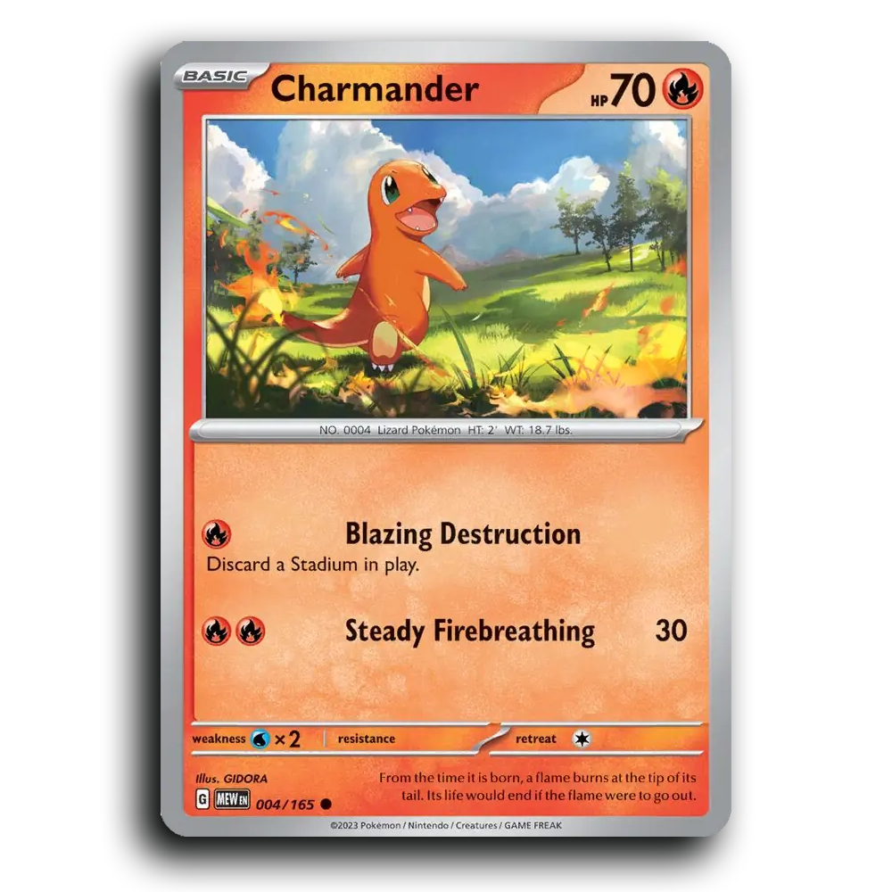 Charmander 004/165 151 Common Pokemon Card TCG