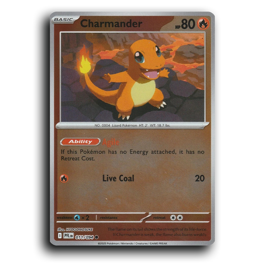 Charmander (011/094) [Phantasmal Flames] Common Pokemon Card TCG Near Mint NM Reverse Holo