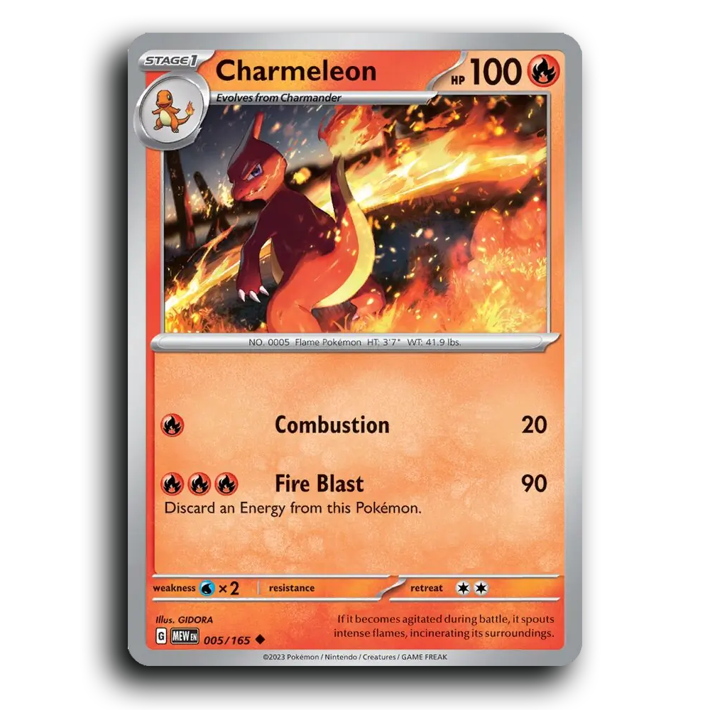 Charmeleon 005/165 151 Uncommon Pokemon Card TCG