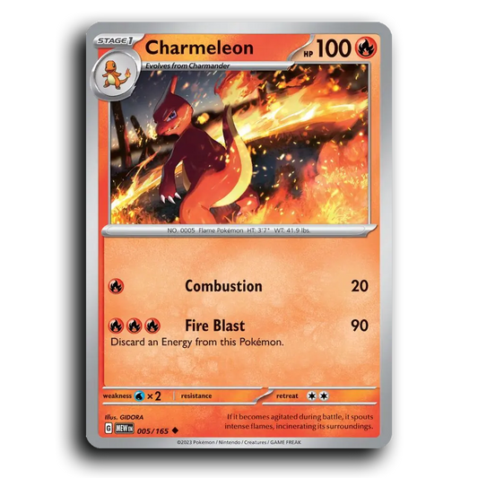 Charmeleon 005/165 151 Uncommon Pokemon Card TCG