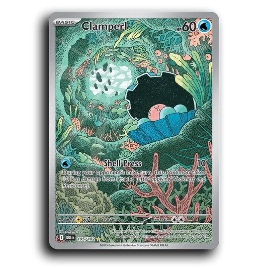 Clamperl 195/182 Destined Rivals Illustration Rare Pokemon Card TCG Holofoil