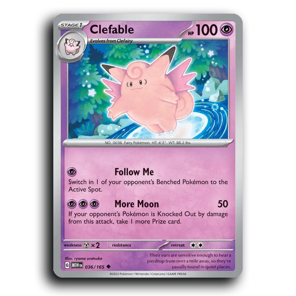 Clefable 036/165 151 Uncommon Pokemon Card TCG