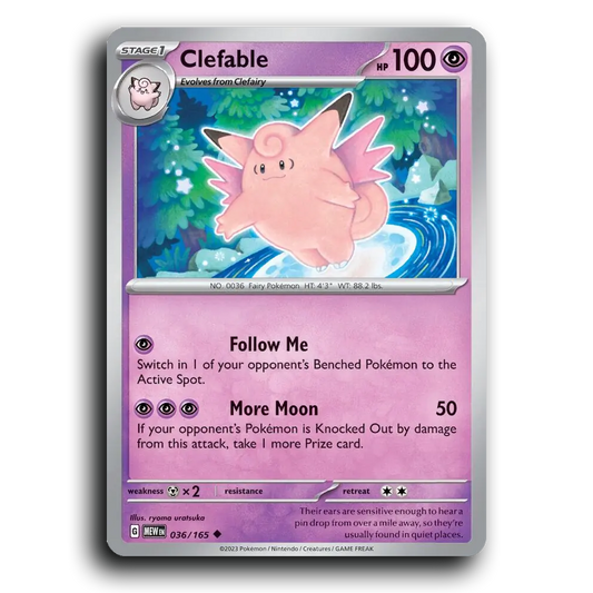 Clefable 036/165 151 Uncommon Pokemon Card TCG