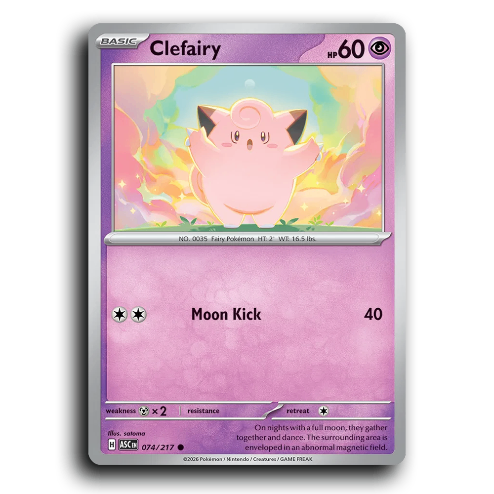 Clefairy 074/217 Ascended Heroes Common Pokemon Card TCG Near Mint NM