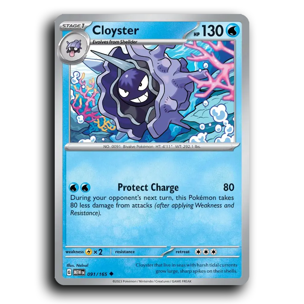 Cloyster 091/165 151 Uncommon Pokemon Card TCG Near Mint NM