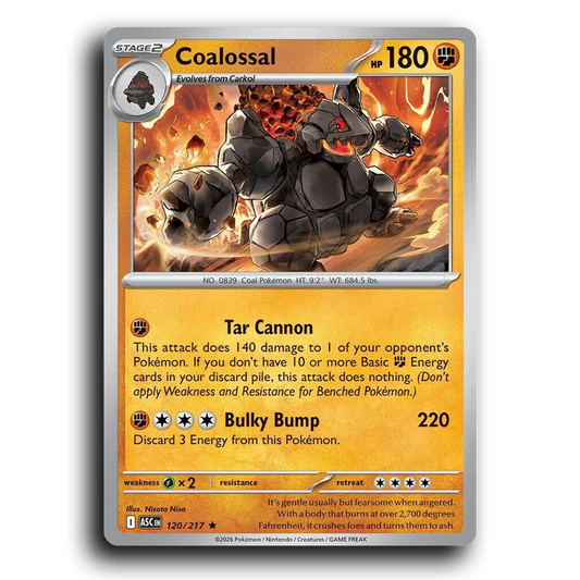 Coalossal 120/217 Ascended Heroes Rare Pokemon Card TCG Near Mint NM Holofoil