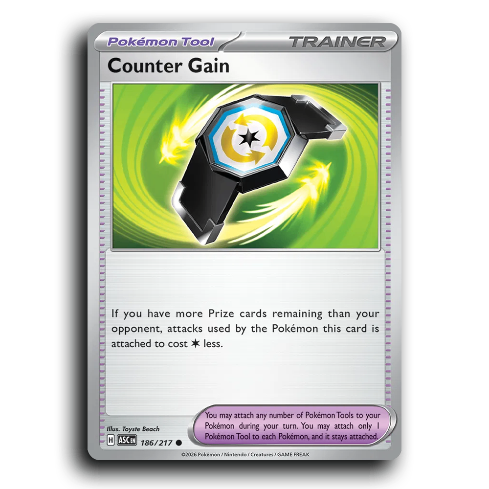 Counter Gain 186/217 Ascended Heroes Common Pokemon Card TCG Near Mint NM