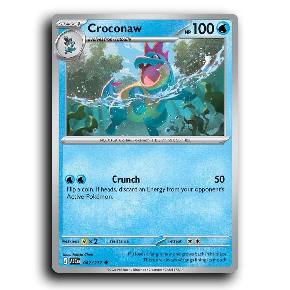 Croconaw 042/217 Ascended Heroes Uncommon Pokemon Card TCG Near Mint NM