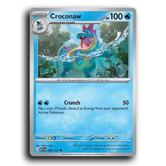 Croconaw 042/217 Ascended Heroes Uncommon Pokemon Card TCG Near Mint NM