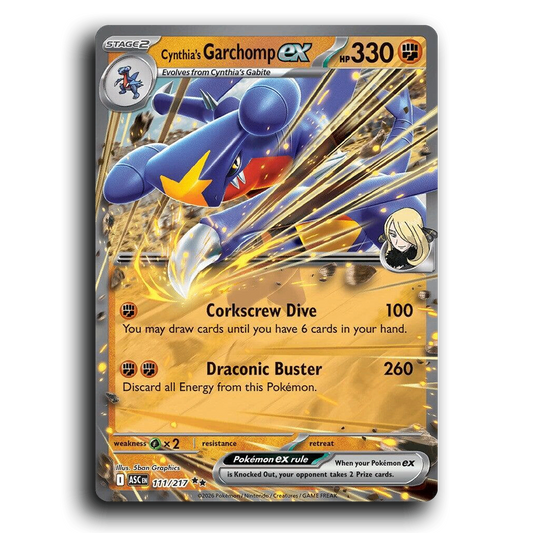 Cynthia's Garchomp ex 111/217 Ascended Heroes Double Rare Pokemon Card TCG Near Mint NM Holofoil