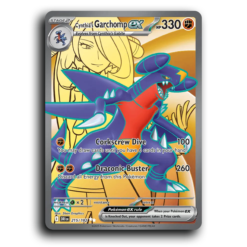 Cynthia's Garchomp ex 215/182 Destined Rivals Ultra Rare Pokemon Card TCG Holofoil