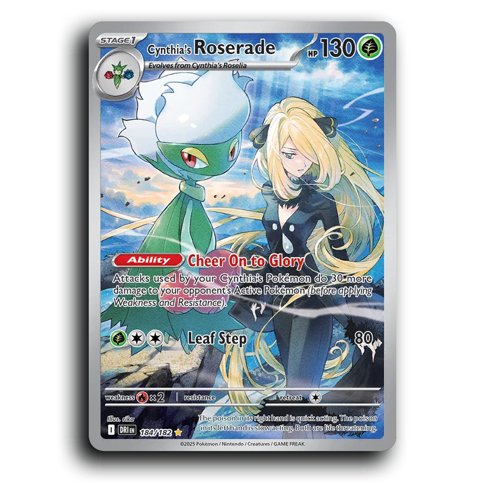 Cynthia's Roserade 184/182 Destined Rivals Illustration Rare Pokemon Card TCG Holofoil