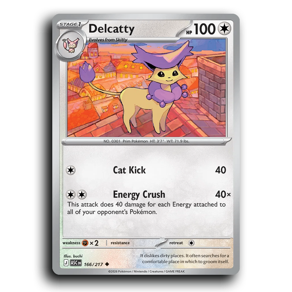 Delcatty 166/217 Ascended Heroes Uncommon Pokemon Card TCG Near Mint NM