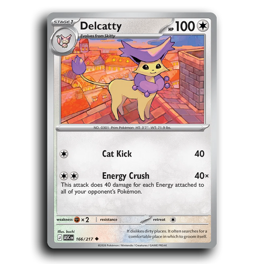 Delcatty 166/217 Ascended Heroes Uncommon Pokemon Card TCG Near Mint NM