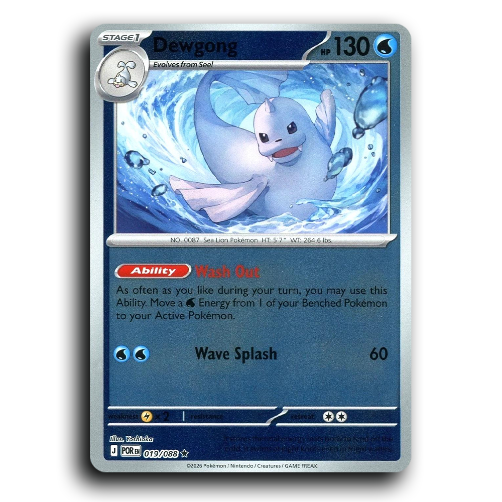 Dewgong (019/088) [Perfect Order] Rare Pokemon Card TCG Near Mint NM Reverse Holo