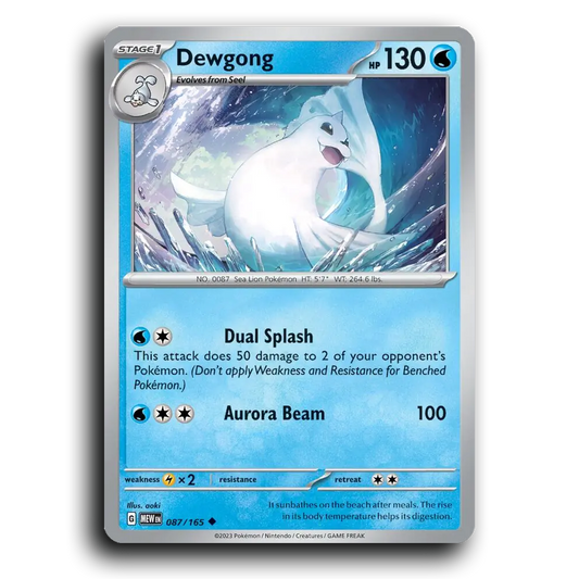 Dewgong 087/165 151 Uncommon Pokemon Card TCG Near Mint NM